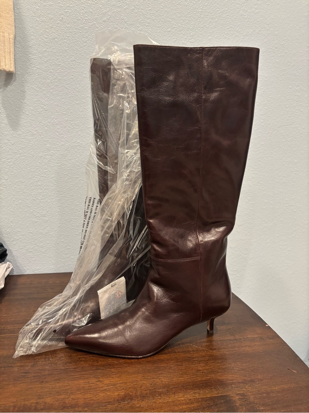Veronica Beard Lisa Leather Kitten-Heel Tall Boot. NEW WITH BOX!!